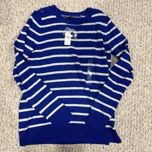 Old Navy Blue and White Striped Sweater